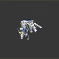 Mechanical Game Movie Character With White Yellow Blue Color And Winged Glowing Parts