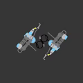 Industrial Equipment Robotic Arms With Silver Blue Design And Operational Cables