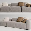 Modern three-seat sofa multiplayer sofa 3d model