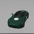 Green Modern Convertible Sports Car With Open Top And White Circular Accents
