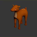 Orange Deer Toy With White Spots And Light Belly Standing On Dark Background