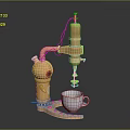 Copper Colored Mechanical Kitchen Appliance With Metal Structure For Making Beverages