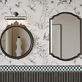 09 Mirror French Retro Bathroom Mirror Decorative Mirror Cosmetic Mirror 3d model