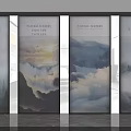 Decorative Natural Landscape Screen With Clouds And Inspirational Quotes For Modern Interior Space