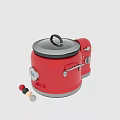 Modern Red Slow Cooker Featuring Digital Display Keep Warm Function And Ergonomic Handles 3d model