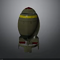 Military Green Bomb With Yellow Stripe Red Top And Base Stand Structure