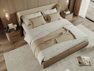 Modern Double Bed 3d model