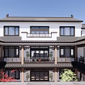 Traditional Homestay Building With Thatched Pavilion Classic Roof And Courtyard Landscape