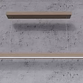 Modern Wooden And White Linear Chandelier Hanging From Concrete Ceiling