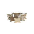 Decorative Throw Pillows With Textured Fabric Neutral Tones Striped And Geometric Patterns