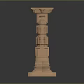 Classical Roman Column Architectural Design With Carved Details Base And Top Capital