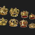Exquisite Golden Crown Jewelry Collection Featuring Red Gemstones Cross Decorations And Intricate Design Details
