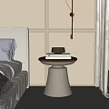 Elegant Modern Bedside Table With Books Decorative Bowl Bed Pillow And Wall Design