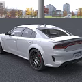 White Modern Sedan Car With Stylish Exterior And Black Wheels