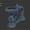 Classical Golden Carved Furniture Accent With Intricate Floral Motifs And Decorative Design