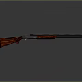 Classic Shotgun With Wooden Stock Black Barrel And Polished Metal Components