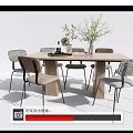 Modern Dining Table and Chair Combination Dining Table and Chair 3d model