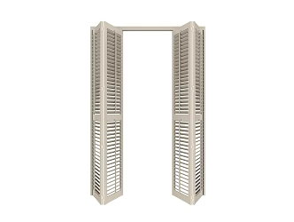 modern folding louver door 3d model