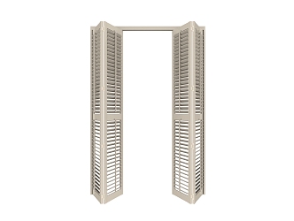 modern folding louver door 3d model