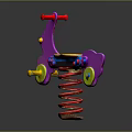 Colorful Spring Rocking Horse Commercial Equipment with Red Handles and Yellow Seats