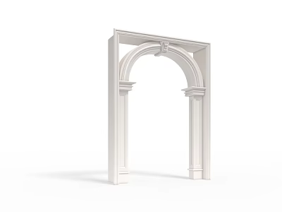 Elegant Classic White Door Arch With Decorative Columns And Architectural Details 3d model