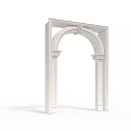 Elegant Classic White Door Arch With Decorative Columns And Architectural Details