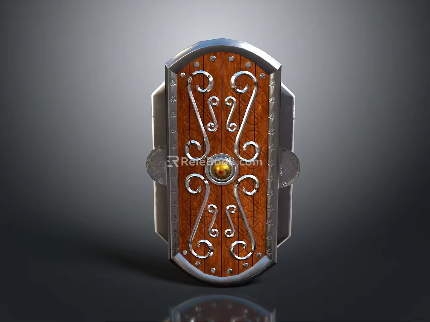 Medieval Shield Ancient Shield Defensive Weapon Ancient Shield Iron Shield Protective Shield Wooden Shield 3d model