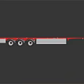 Red Metal Trailer Frame With Multi Wheel Design For Heavy Duty Transport