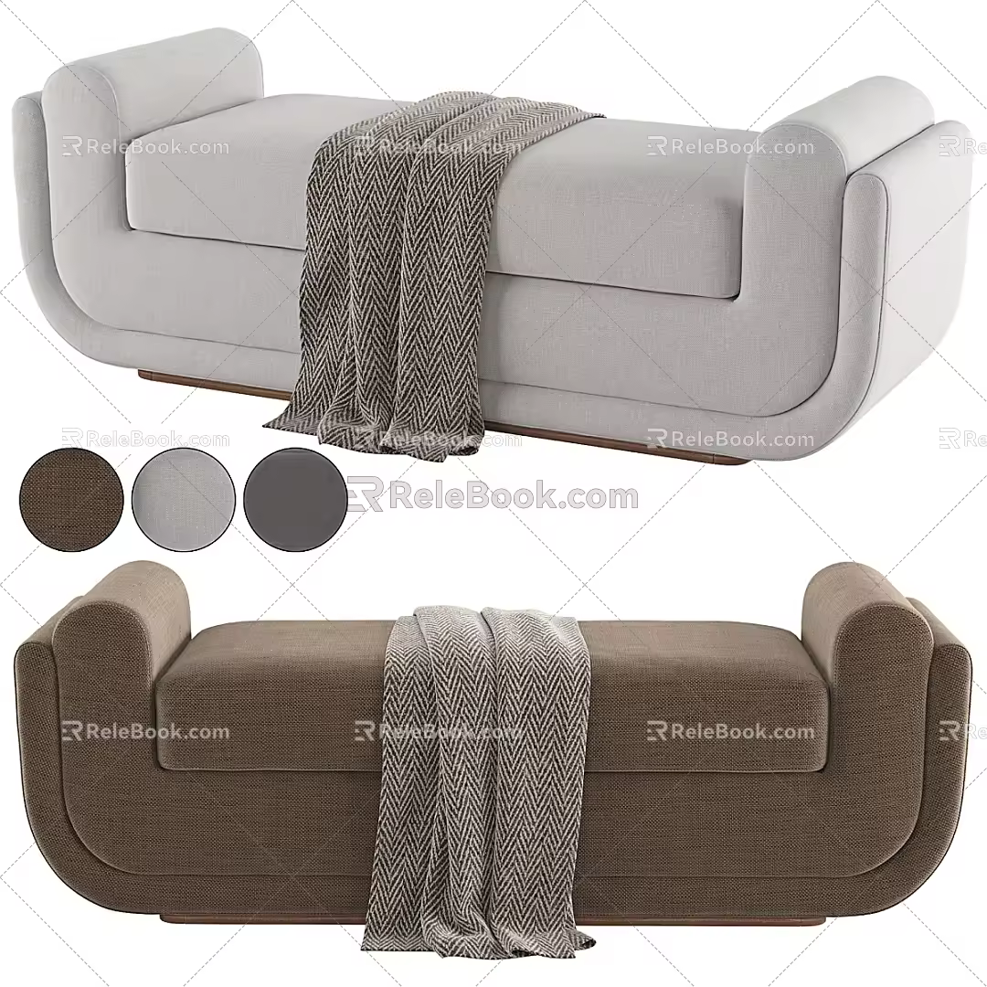 sofa stool bed end stool 3d model