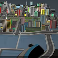 Colorful Urban Buildings With Modern High Rise And Low Rise Structures On City Street