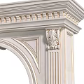 Decorative Classical Arched Architectural Component With Fluted Columns And Ornate Carvings