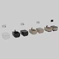 Modern Bathroom With White Wall Mounted Toilet And Ceramic Sink Fixture