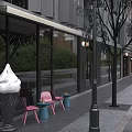 Modern Retail Storefront Design With Glass Door Wooden Signage and Contemporary Facade Details