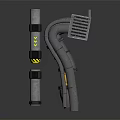 Industrial Metal Pipes Assembly With Yellow Valve Black Straps And Fittings
