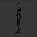3D Character Model In Tactical Outfit With Vest Cargo Pants And Utility Pouch Arms Outstretched