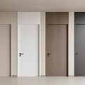 Modern Hinged Doors In Beige White Wood Grain And Dark Gray With Black Handles