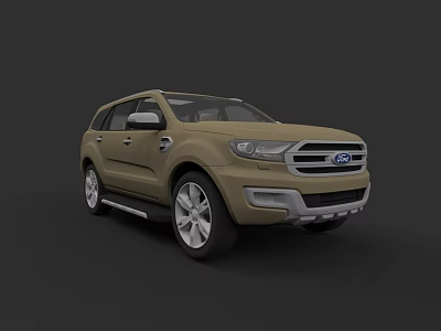 Tan Ford SUV Modern Exterior Design With Front Grille And Alloy Wheels 3d model