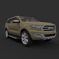 Tan Ford SUV Modern Exterior Design With Front Grille And Alloy Wheels