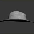 Light Gray Woven Straw Hat With Wide Brim And Black Band