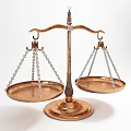 Commercial Equipment Brass Colored Balance Scale With Double Pans And Hanging Chains
