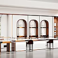 Elegant Luxury Jewelry Store Interior With Glass Display Cases And White Counters