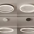 Modern lamp combination simple atmosphere high-end living room lamp bedroom lamp ceiling lamp round lamp group 3d model
