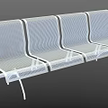 Public Bench With Metal Perforated Design And Multiple Seats For Public Spaces