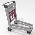 Security Check Luggage Trolley With Sign And Wheel Design For Airport Handling Use