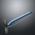 Industrial Metal Crowbar Tool With Blue Sleek Surface And Reflective Finish