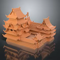 Chinese Traditional Architecture Model With Multiple Tiered Pagoda And Classic Roof Design