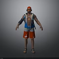 3D Character Design With Red Cap Sunglasses Blue Vest And Red Shorts