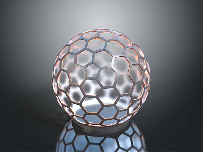 Translucent Decorative Sphere Featuring Honeycomb Hexagonal Structure for Modern Home Interior Decor 3d model
