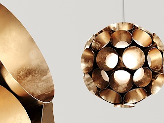 Post-modern chandelier metal chandelier round 3d model