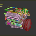 Metallic Silver Engine Mechanical Equipment With Intricate Pipes And Metal Parts